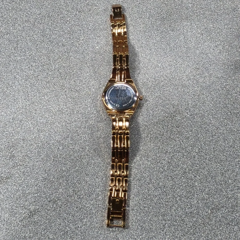 Relic Wristwatch Womens OS Rose Gold Excellent Crystal Bezel Date ZR22169
